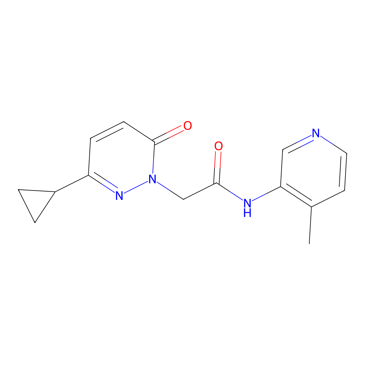2-(3-cyclopropyl-6-oxopyridazin-1(6H)-yl)-N-(4-methylpyridin-3-yl)acetamide molecular structure, CAS 2034425-53-9
