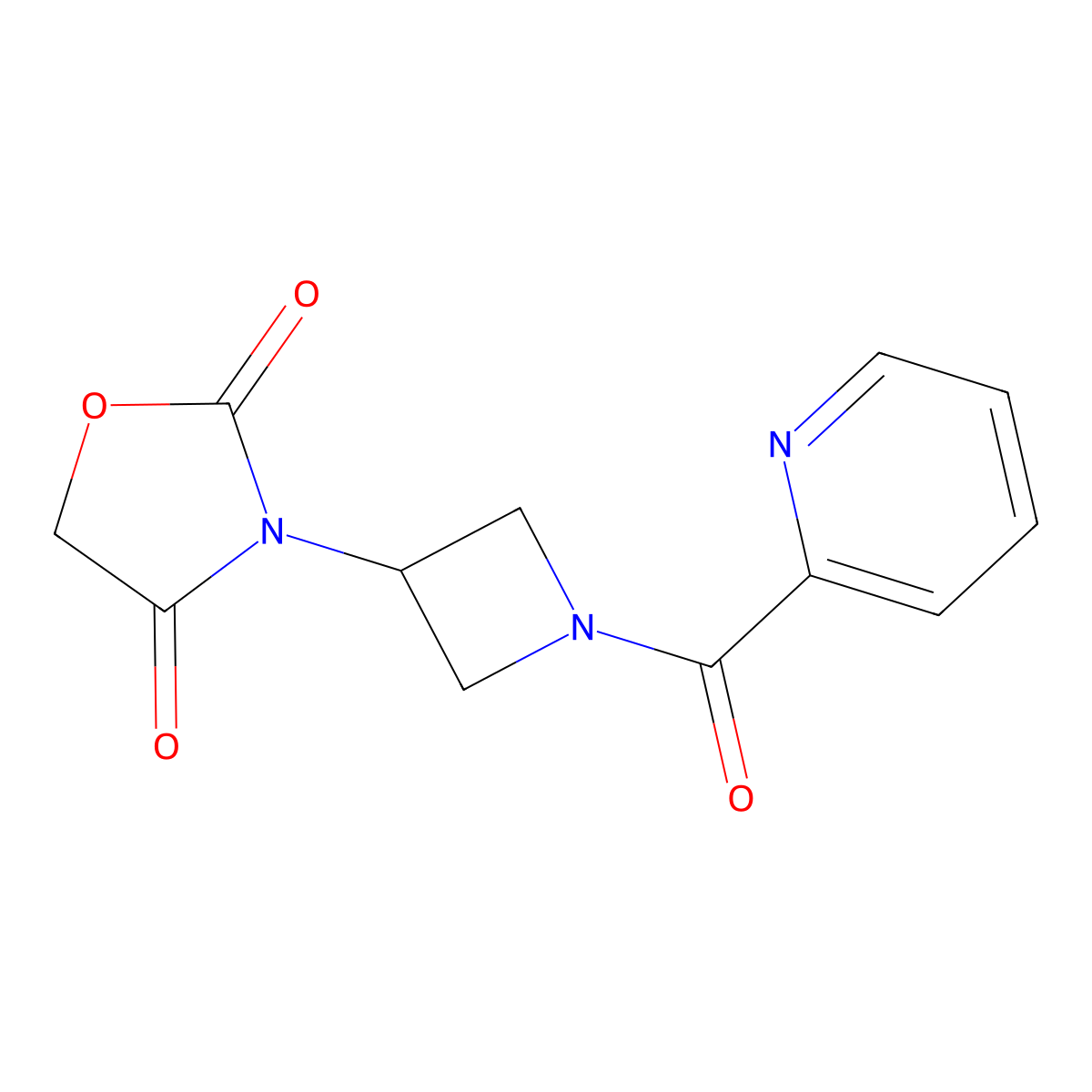 3-(1-Picolinoylazetidin-3-yl)oxazolidine-2,4-dione molecular structure, CAS 2034425-55-1