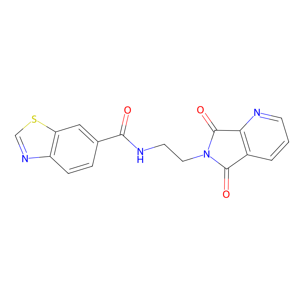 N-(2-(5,7-dioxo-5H-pyrrolo[3,4-b]pyridin-6(7H)-yl)ethyl)benzo[d]thiazole-6-carboxamide molecular structure, CAS 2034425-58-4