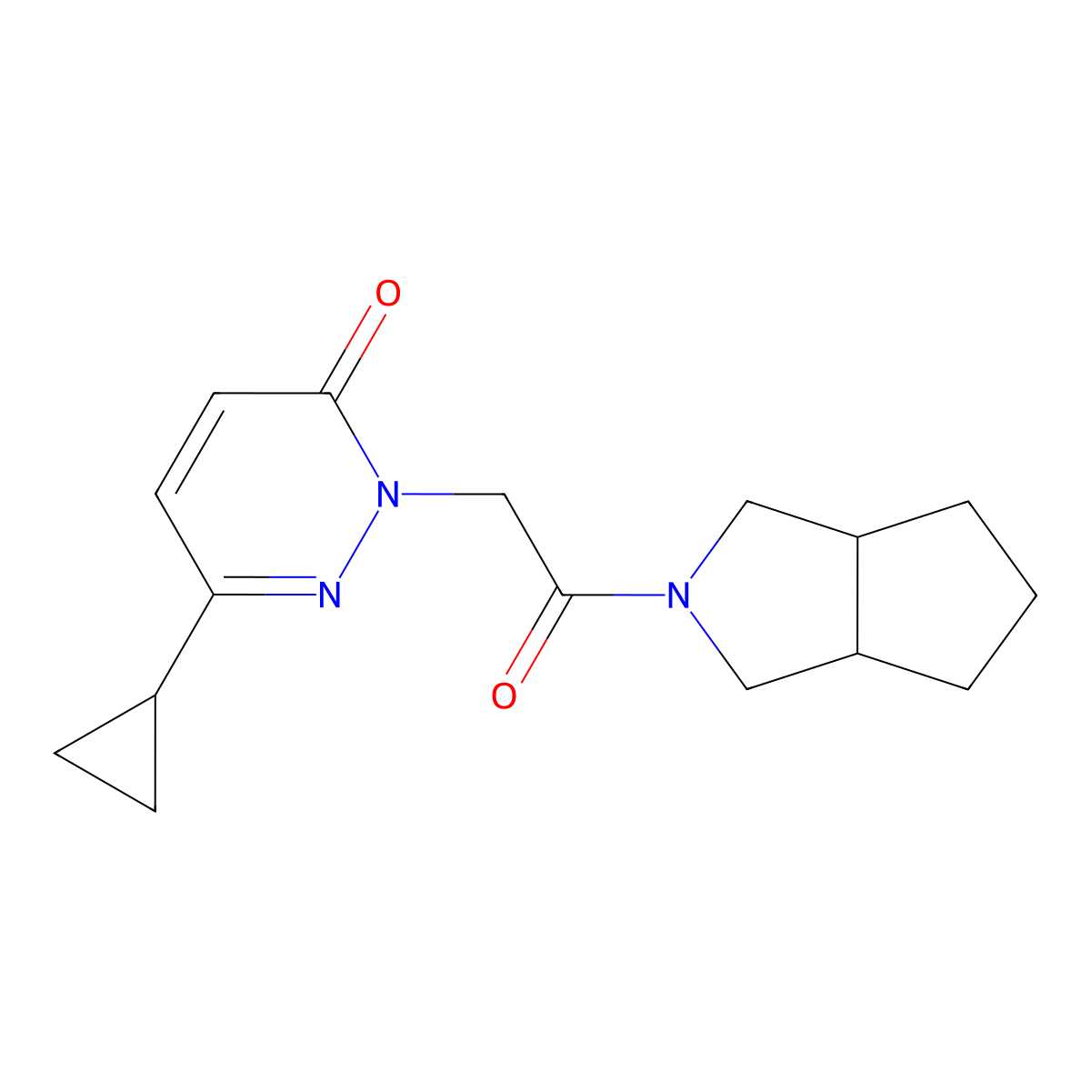 6-cyclopropyl-2-(2-(hexahydrocyclopenta[c]pyrrol-2(1H)-yl)-2-oxoethyl)pyridazin-3(2H)-one molecular structure, CAS 2034425-59-5