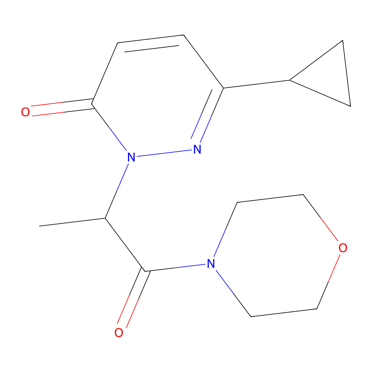 6-cyclopropyl-2-(1-morpholino-1-oxopropan-2-yl)pyridazin-3(2H)-one molecular structure, CAS 2034425-66-4