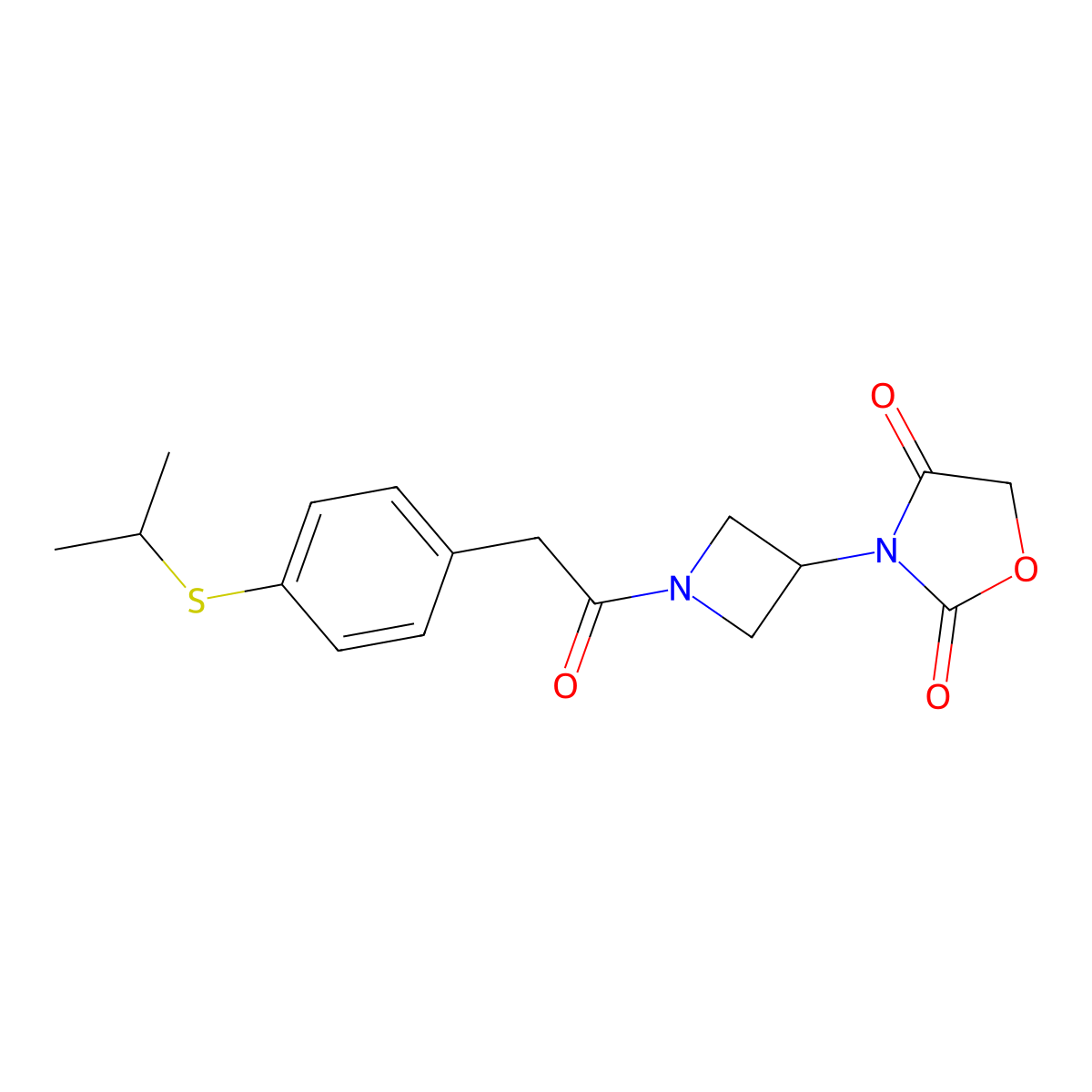 3-(1-(2-(4-(Isopropylthio)phenyl)acetyl)azetidin-3-yl)oxazolidine-2,4-dione molecular structure, CAS 2034425-69-7