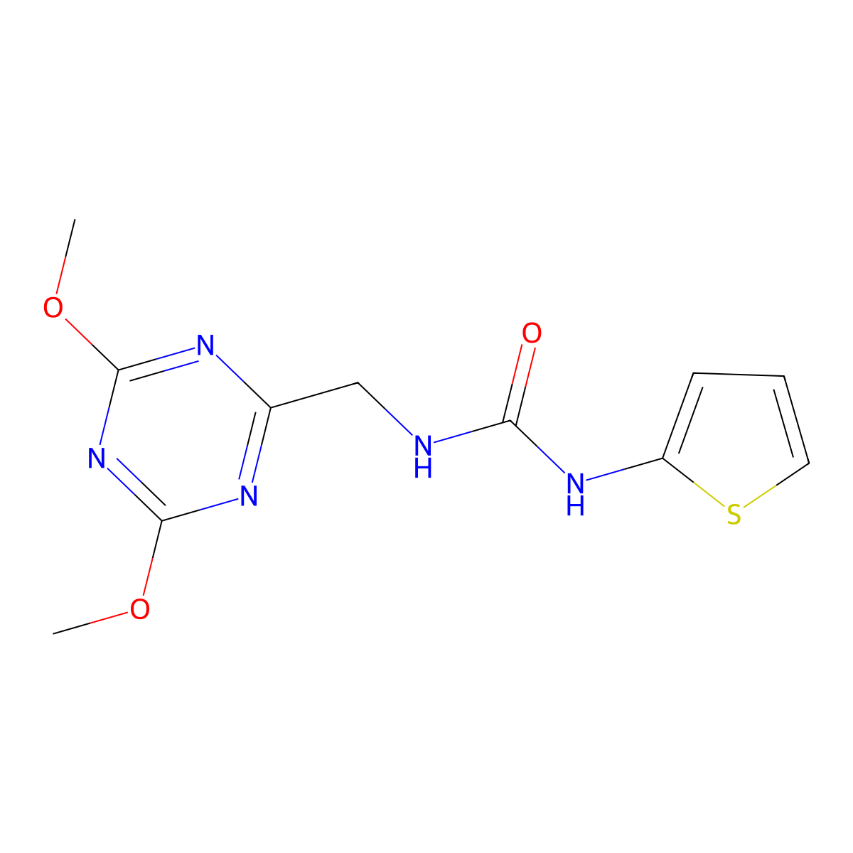 1-((4,6-Dimethoxy-1,3,5-triazin-2-yl)methyl)-3-(thiophen-2-yl)urea molecular structure, CAS 2034425-70-0