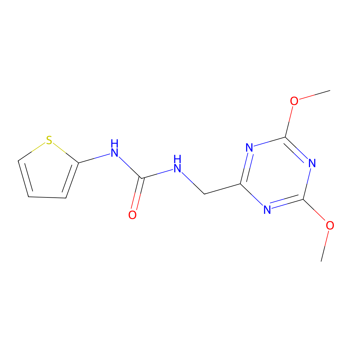 1-((4,6-Dimethoxy-1,3,5-triazin-2-yl)methyl)-3-(thiophen-2-yl)urea molecular structure, CAS 2034425-70-0