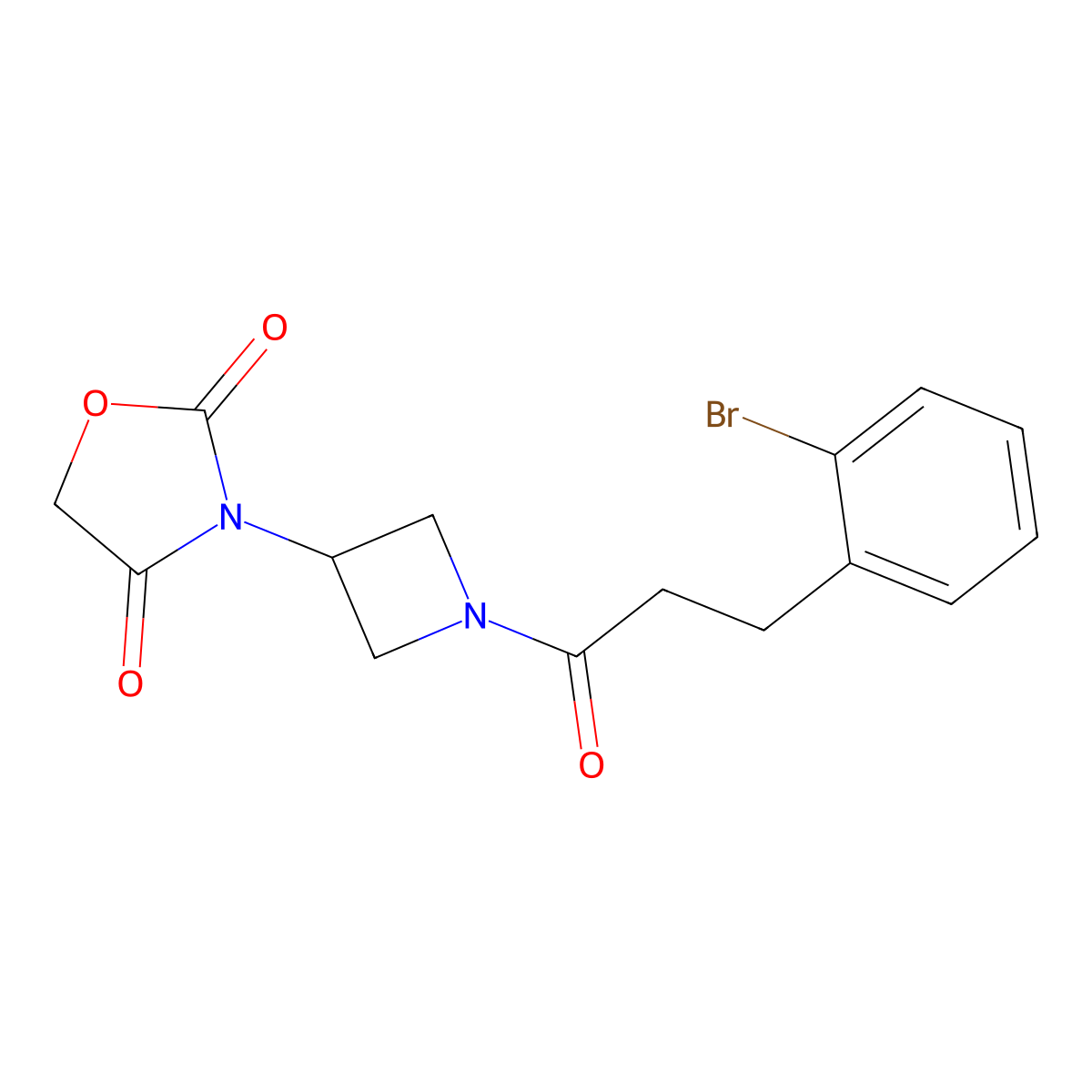 3-(1-(3-(2-Bromophenyl)propanoyl)azetidin-3-yl)oxazolidine-2,4-dione molecular structure, CAS 2034425-81-3