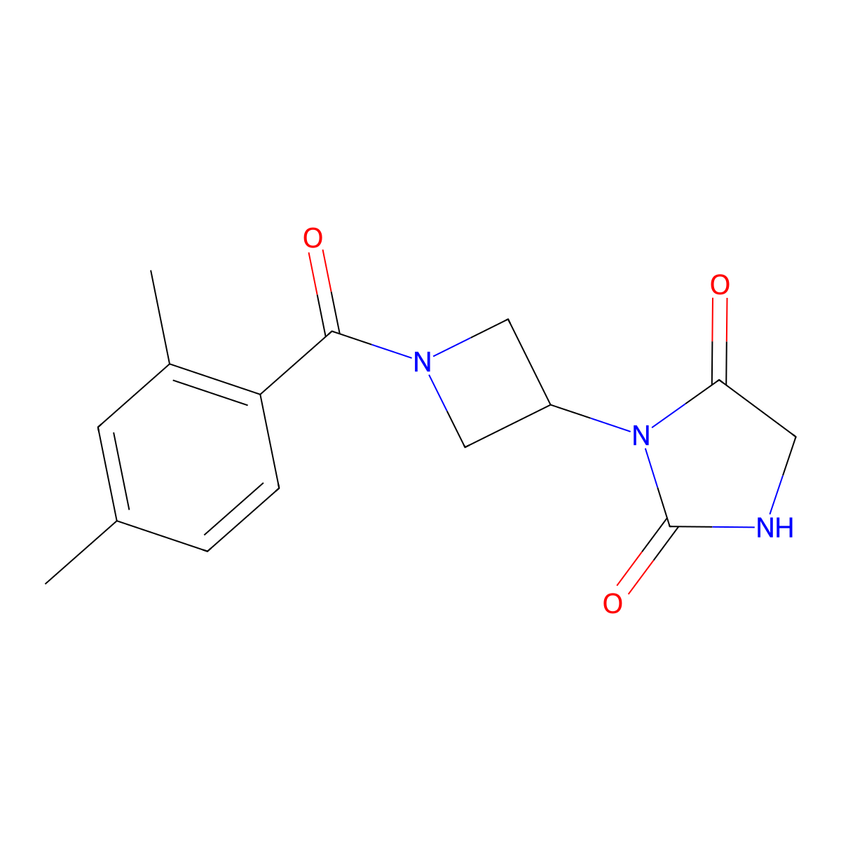 3-[1-(2,4-Dimethylbenzoyl)azetidin-3-yl]imidazolidine-2,4-dione molecular structure, CAS 2034425-85-7