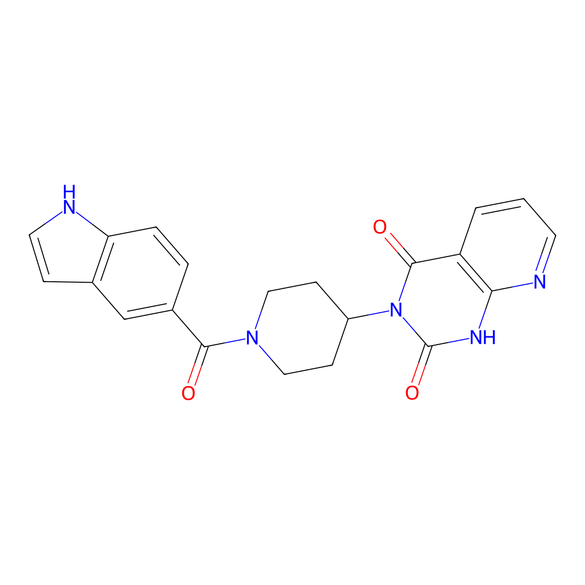 3-(1-(1H-indole-5-carbonyl)piperidin-4-yl)pyrido[2,3-d]pyrimidine-2,4(1H,3H)-dione molecular structure, CAS 2034425-90-4
