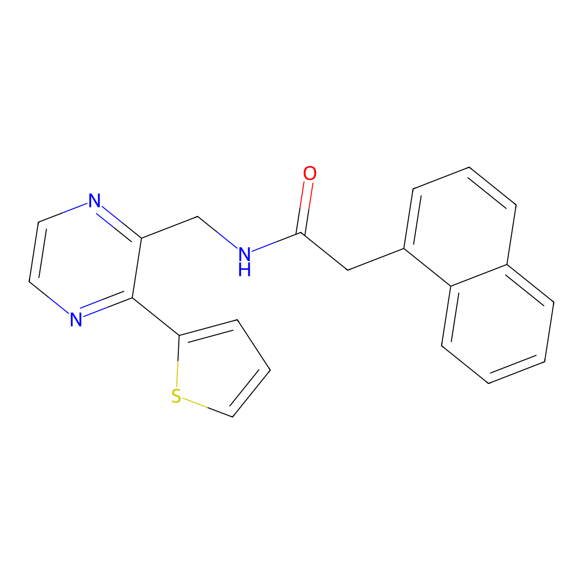 2-(naphthalen-1-yl)-N-{[3-(thiophen-2-yl)pyrazin-2-yl]methyl}acetamide molecular structure, CAS 2034425-91-5