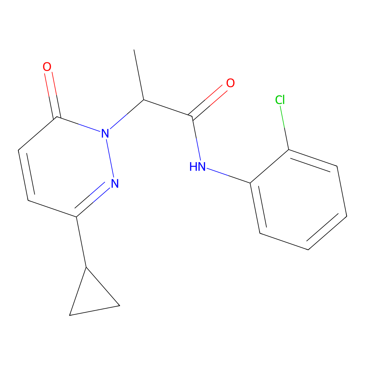 N-(2-chlorophenyl)-2-(3-cyclopropyl-6-oxopyridazin-1(6H)-yl)propanamide molecular structure, CAS 2034425-93-7
