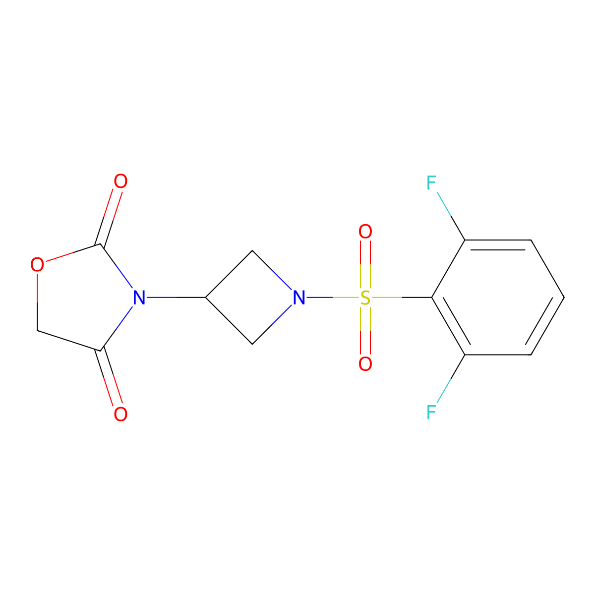 3-(1-((2,6-Difluorophenyl)sulfonyl)azetidin-3-yl)oxazolidine-2,4-dione molecular structure, CAS 2034426-01-0