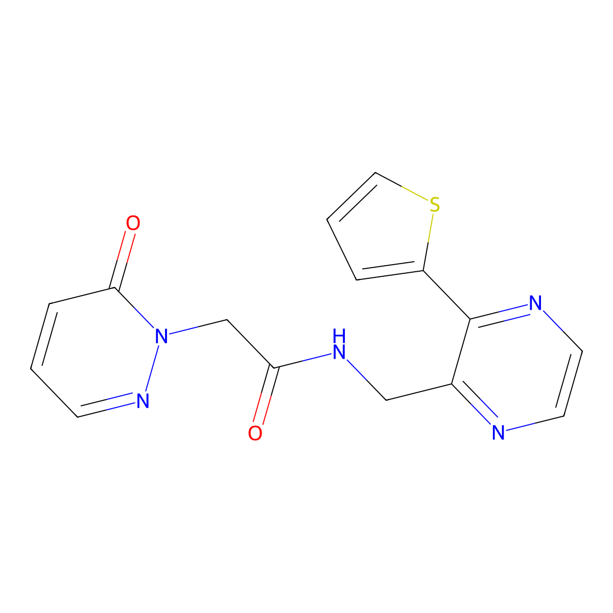 2-(6-oxopyridazin-1(6H)-yl)-N-((3-(thiophen-2-yl)pyrazin-2-yl)methyl)acetamide molecular structure, CAS 2034426-02-1