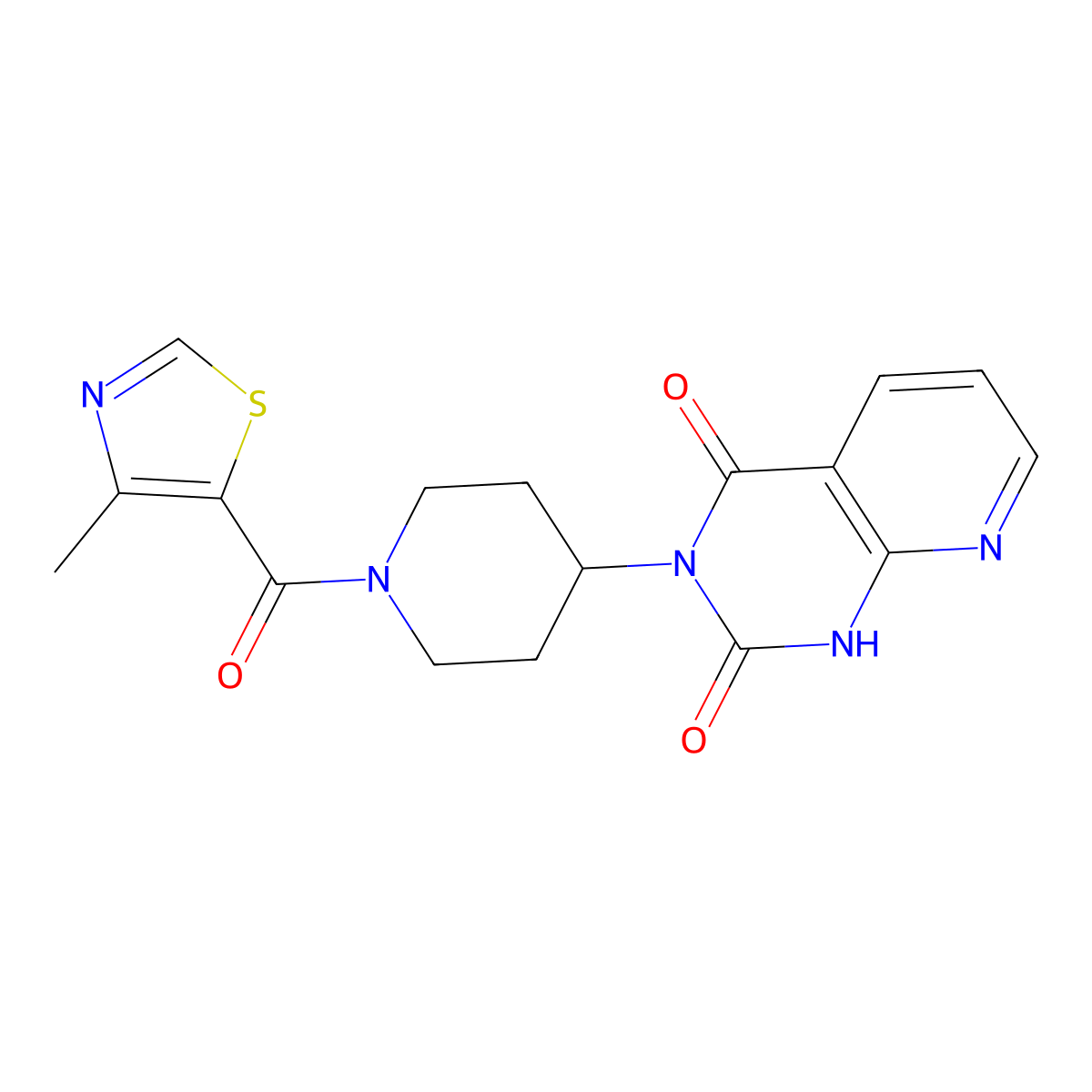 3-(1-(4-methylthiazole-5-carbonyl)piperidin-4-yl)pyrido[2,3-d]pyrimidine-2,4(1H,3H)-dione molecular structure, CAS 2034426-09-8