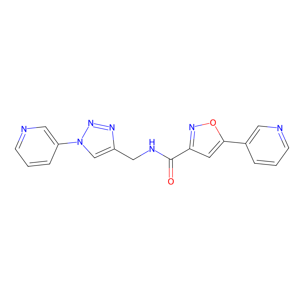 5-(pyridin-3-yl)-N-((1-(pyridin-3-yl)-1H-1,2,3-triazol-4-yl)methyl)isoxazole-3-carboxamide molecular structure, CAS 2034426-11-2