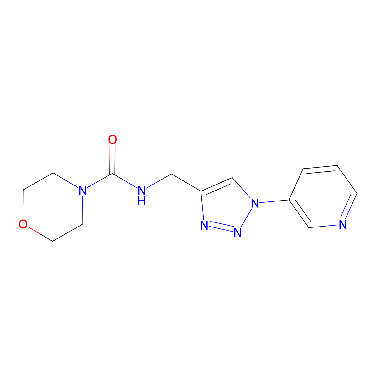 N-((1-(pyridin-3-yl)-1H-1,2,3-triazol-4-yl)methyl)morpholine-4-carboxamide molecular structure, CAS 2034426-19-0