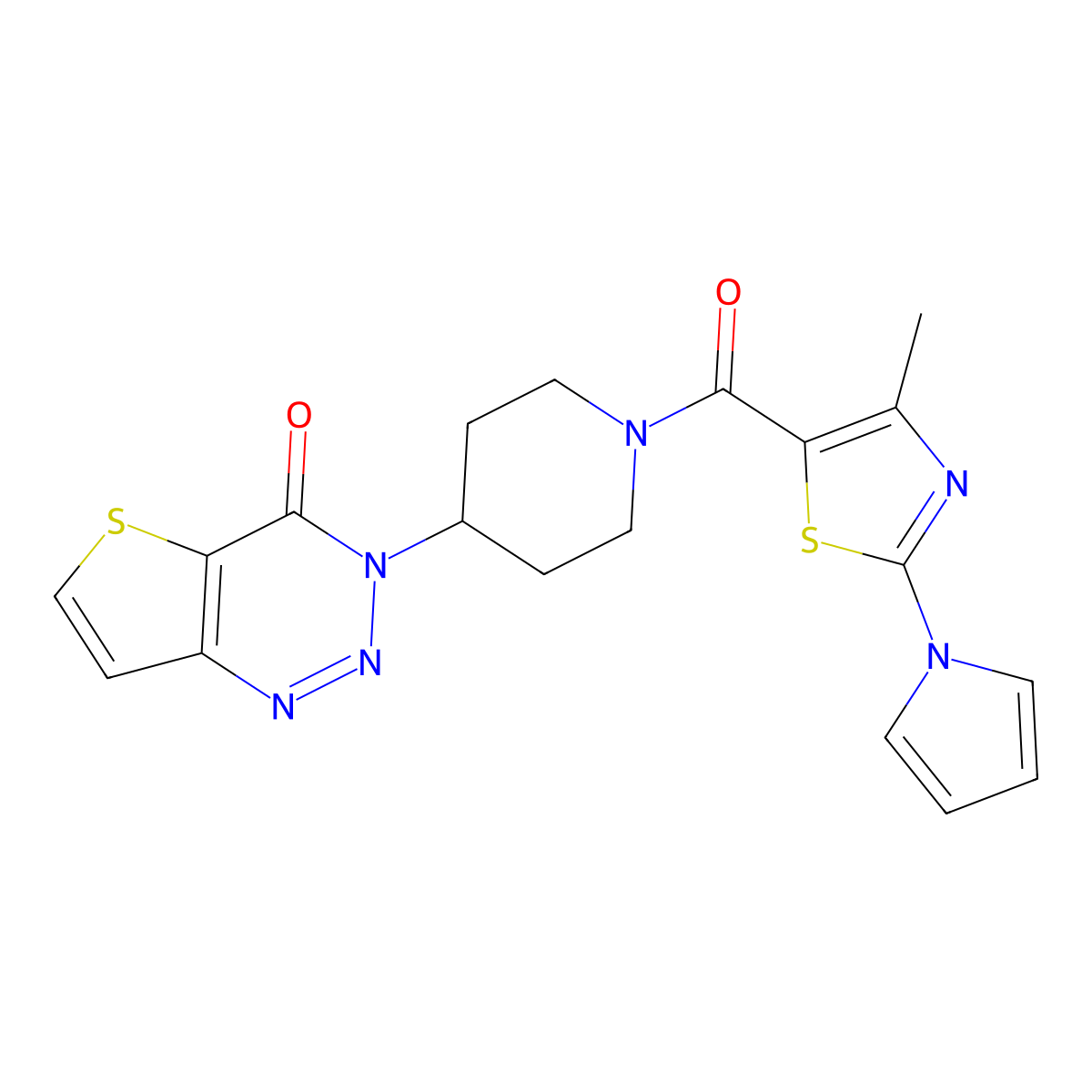3-(1-(4-methyl-2-(1H-pyrrol-1-yl)thiazole-5-carbonyl)piperidin-4-yl)thieno[3,2-d][1,2,3]triazin-4(3H)-one molecular structure, CAS 2034426-38-3