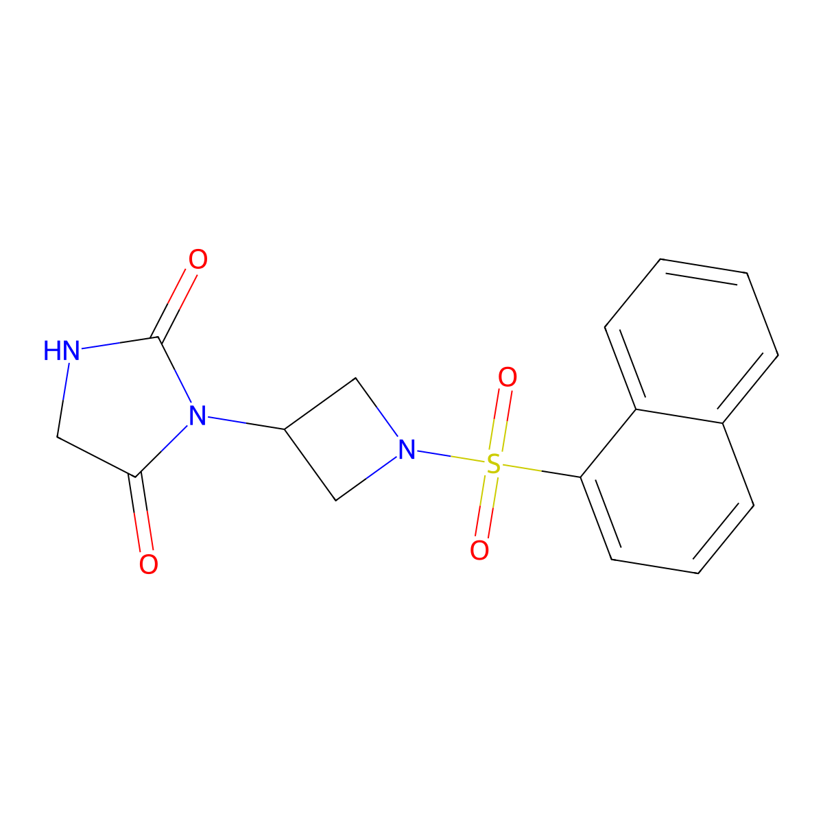 3-(1-(Naphthalen-1-ylsulfonyl)azetidin-3-yl)imidazolidine-2,4-dione molecular structure, CAS 2034426-41-8