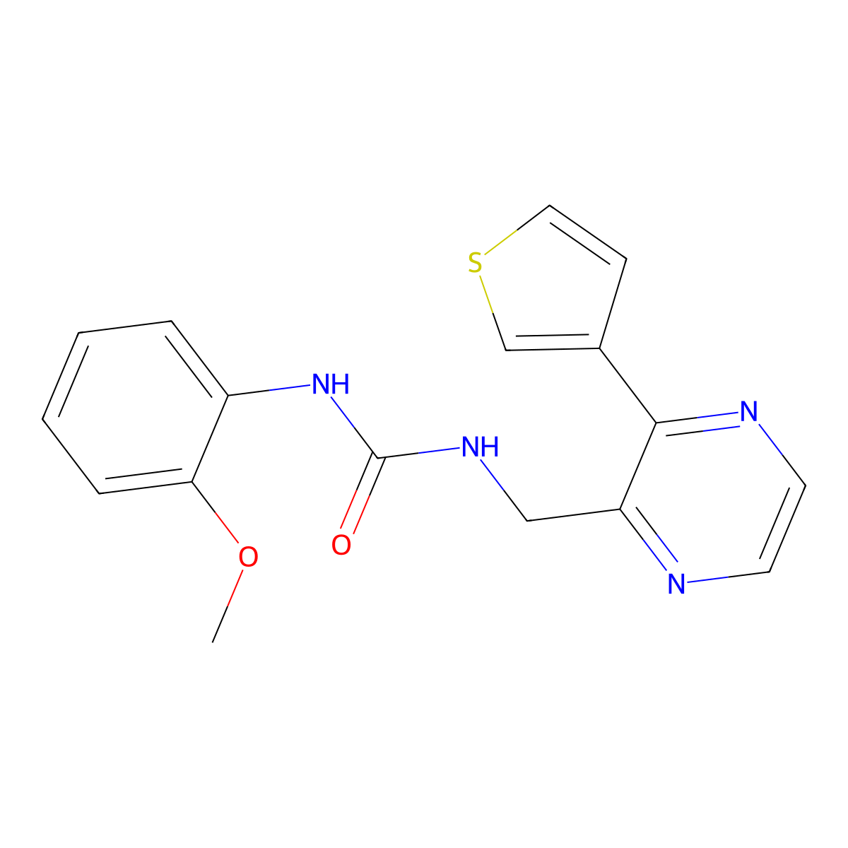 1-(2-Methoxyphenyl)-3-{[3-(thiophen-3-yl)pyrazin-2-yl]methyl}urea molecular structure, CAS 2034426-49-6
