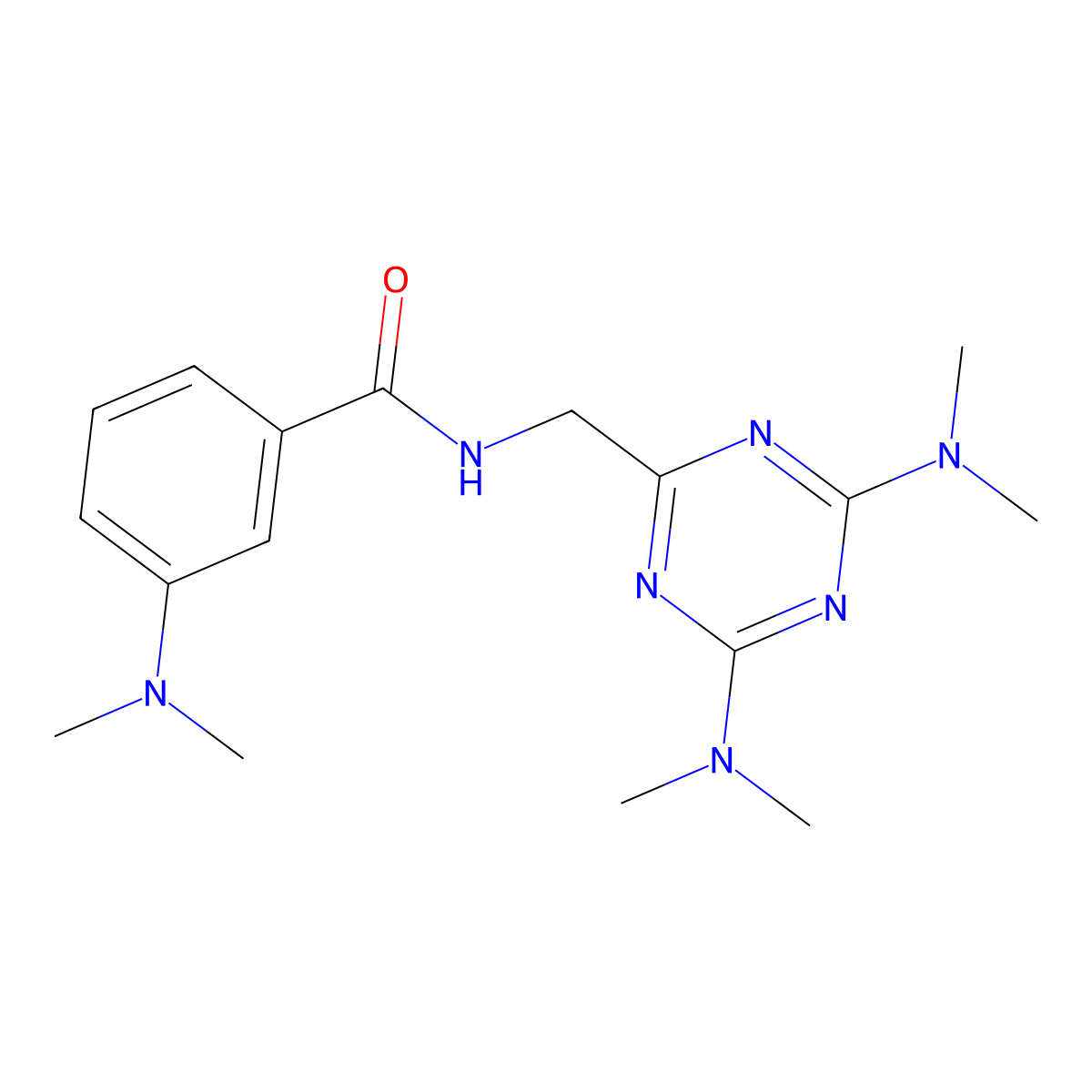 N-{[4,6-bis(dimethylamino)-1,3,5-triazin-2-yl]methyl}-3-(dimethylamino)benzamide molecular structure, CAS 2034426-55-4