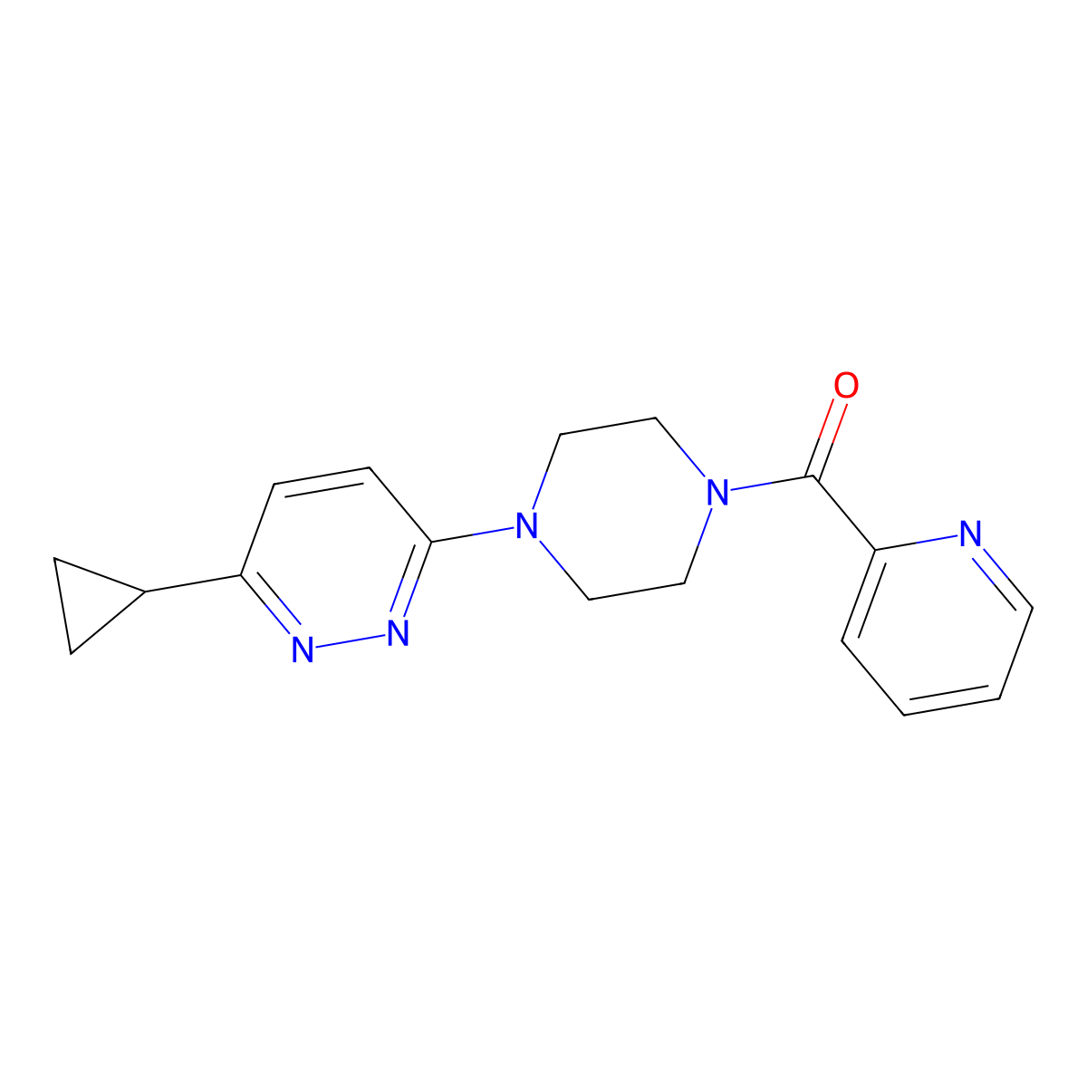 (4-(6-Cyclopropylpyridazin-3-yl)piperazin-1-yl)(pyridin-2-yl)methanone molecular structure, CAS 2034426-57-6