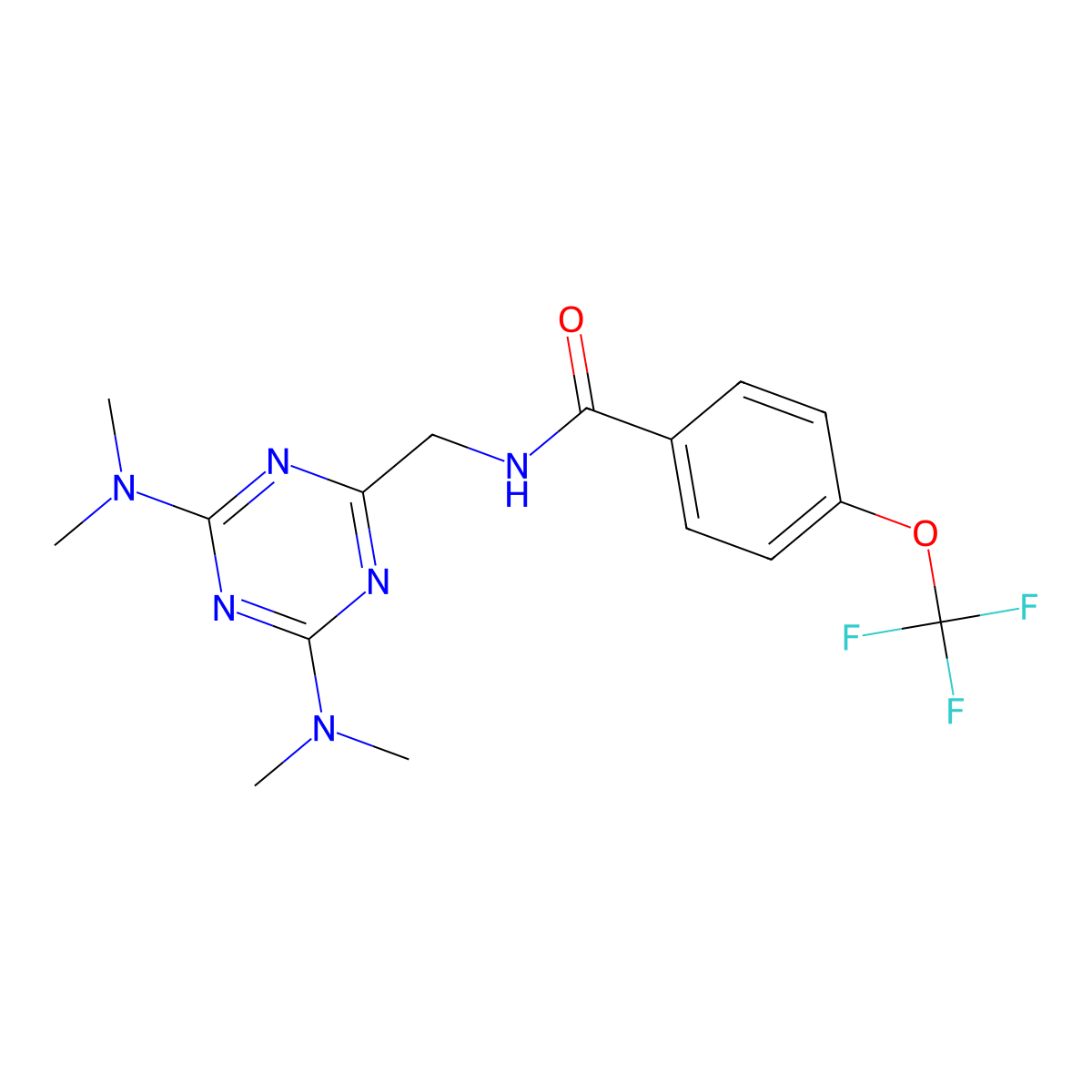 N-{[4,6-bis(dimethylamino)-1,3,5-triazin-2-yl]methyl}-4-(trifluoromethoxy)benzamide molecular structure, CAS 2034426-62-3