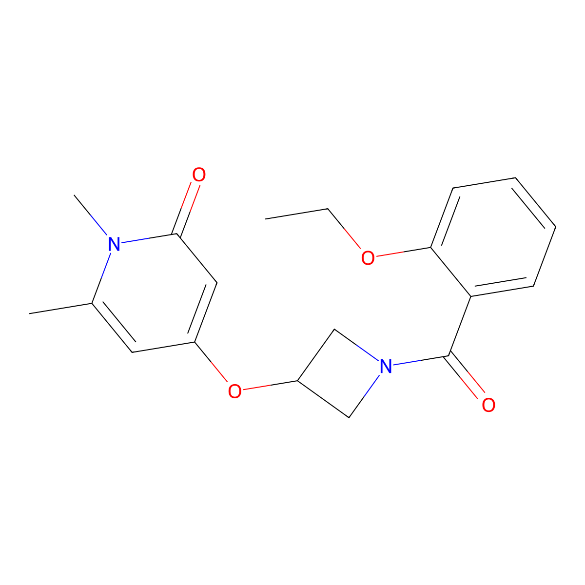 4-((1-(2-ethoxybenzoyl)azetidin-3-yl)oxy)-1,6-dimethylpyridin-2(1H)-one molecular structure, CAS 2034426-65-6