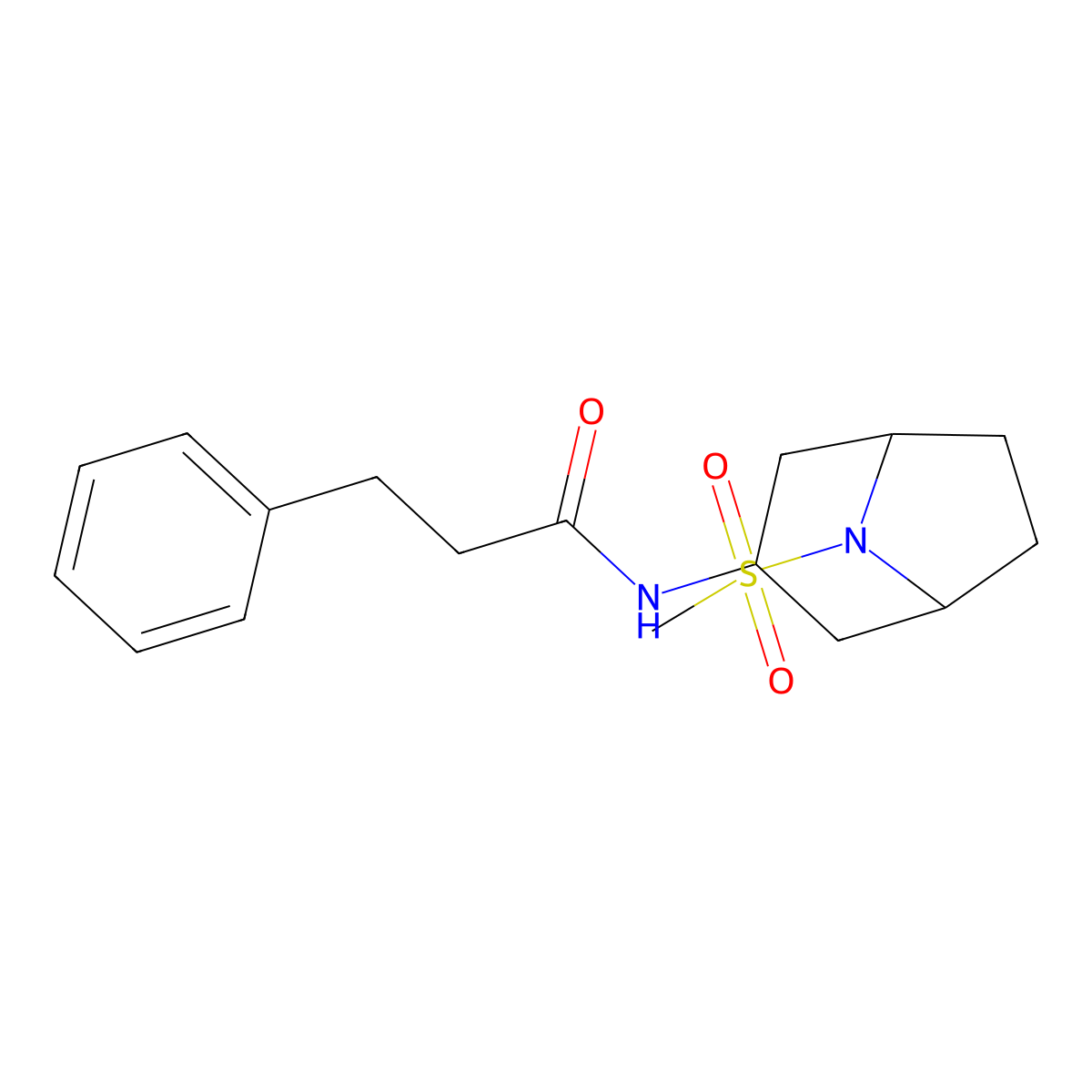 N-(8-(methylsulfonyl)-8-azabicyclo[3.2.1]octan-3-yl)-3-phenylpropanamide molecular structure, CAS 2034426-68-9