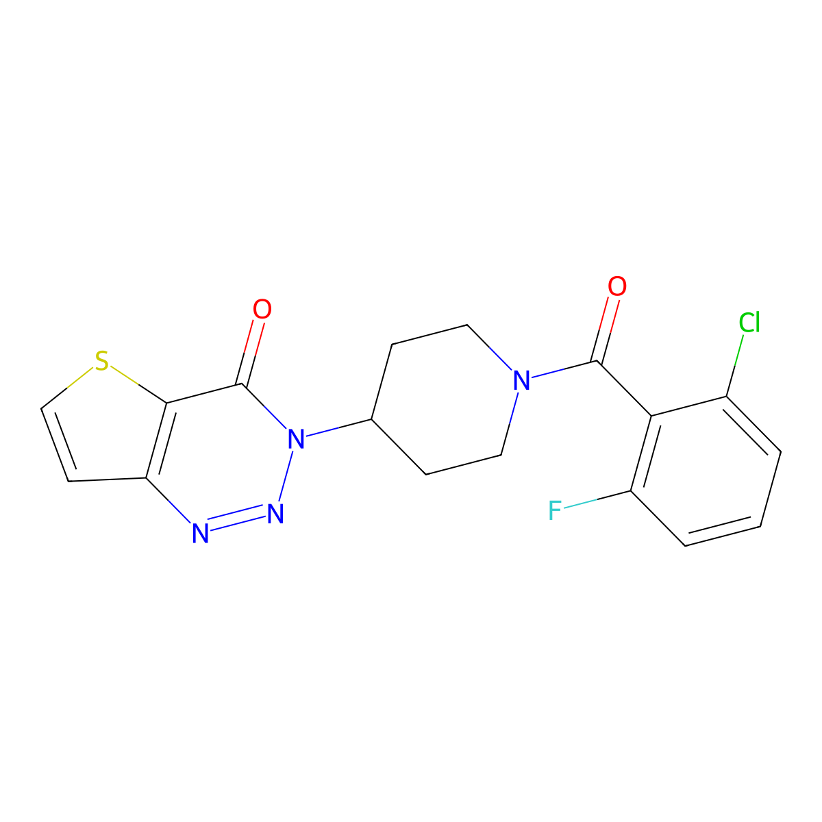 3-(1-(2-chloro-6-fluorobenzoyl)piperidin-4-yl)thieno[3,2-d][1,2,3]triazin-4(3H)-one molecular structure, CAS 2034426-70-3