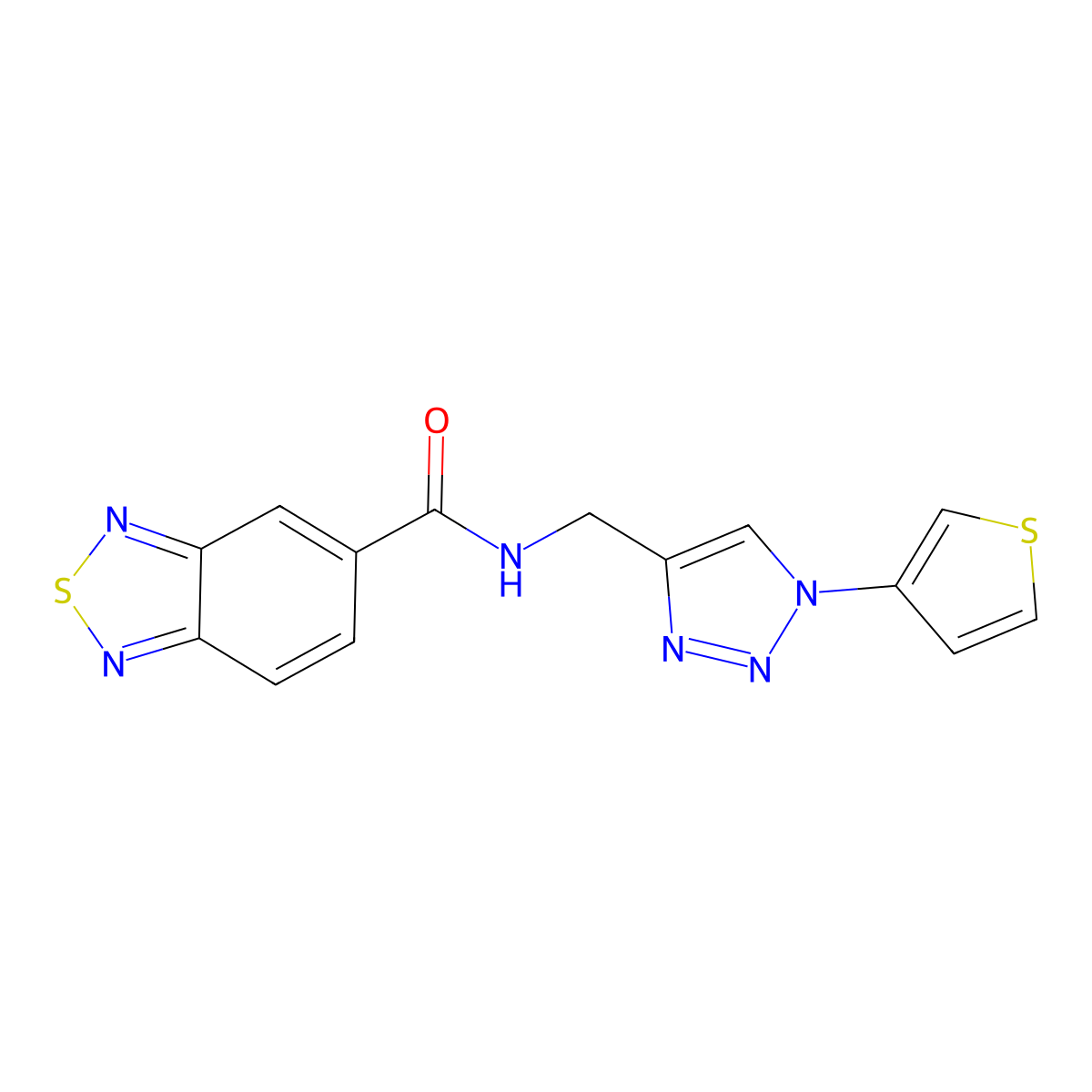 N-((1-(thiophen-3-yl)-1H-1,2,3-triazol-4-yl)methyl)benzo[c][1,2,5]thiadiazole-5-carboxamide molecular structure, CAS 2034426-78-1
