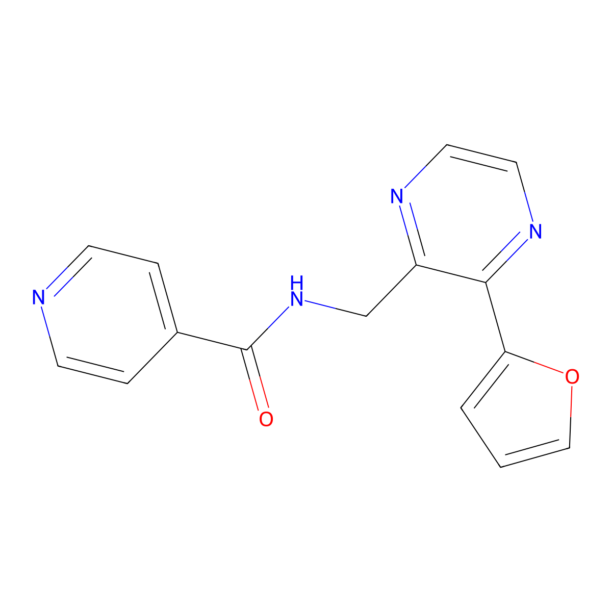 N-{[3-(furan-2-yl)pyrazin-2-yl]methyl}pyridine-4-carboxamide molecular structure, CAS 2034426-98-5