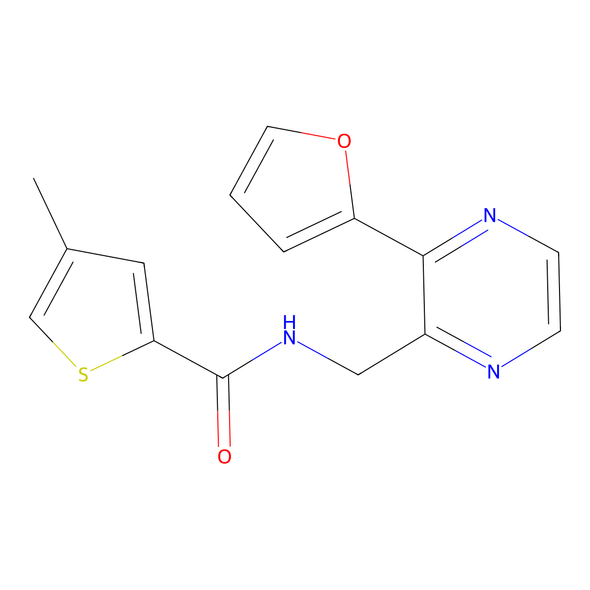 N-{[3-(furan-2-yl)pyrazin-2-yl]methyl}-4-methylthiophene-2-carboxamide molecular structure, CAS 2034427-15-9