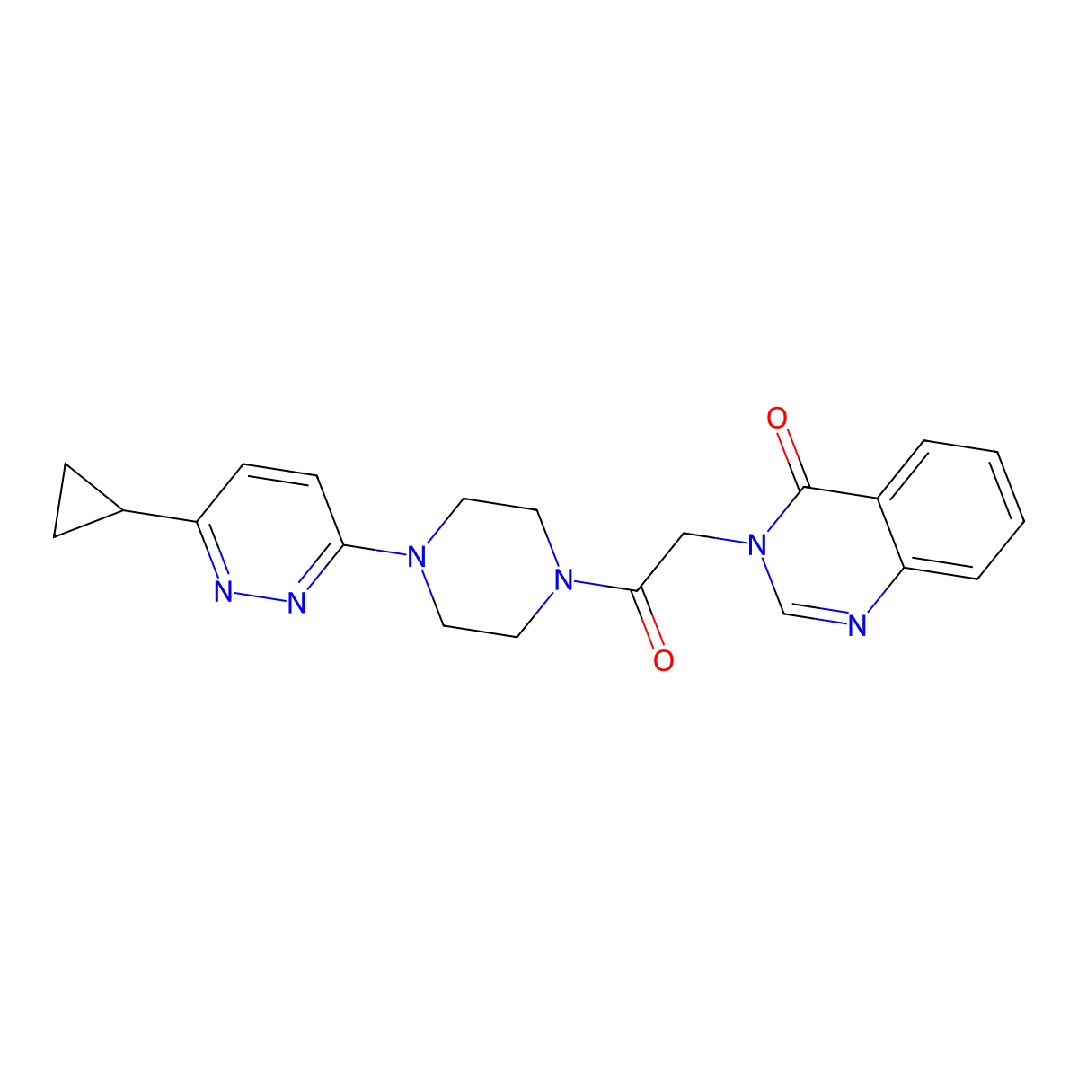 3-(2-(4-(6-cyclopropylpyridazin-3-yl)piperazin-1-yl)-2-oxoethyl)quinazolin-4(3H)-one molecular structure, CAS 2034427-17-1