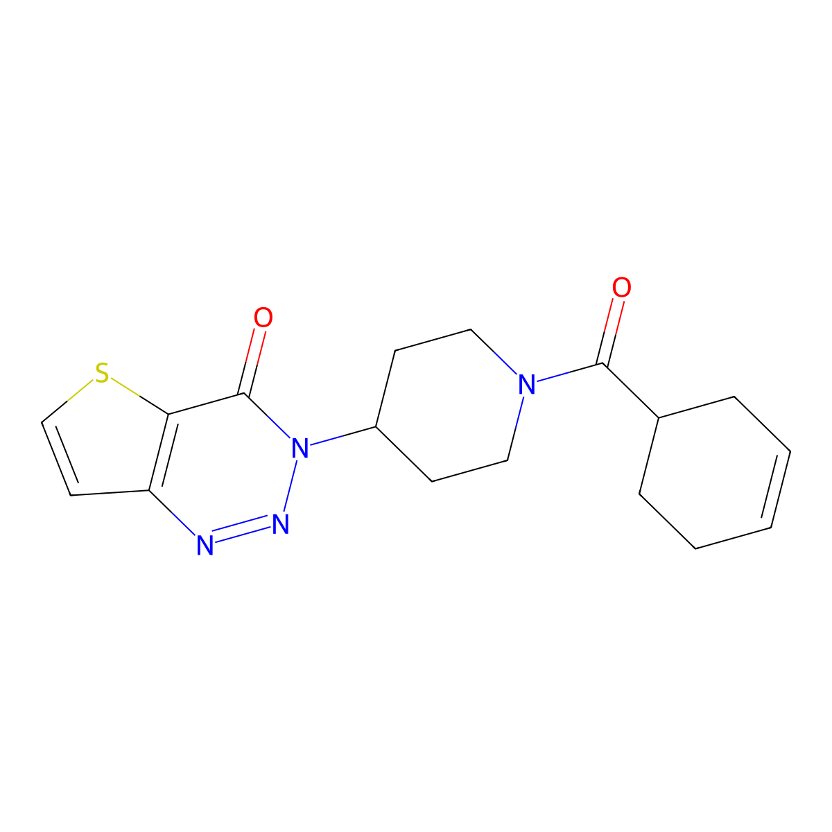 3-(1-(cyclohex-3-enecarbonyl)piperidin-4-yl)thieno[3,2-d][1,2,3]triazin-4(3H)-one molecular structure, CAS 2034427-18-2