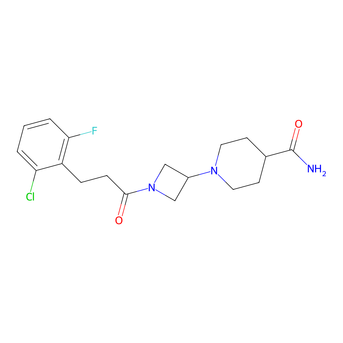 1-{1-[3-(2-Chloro-6-fluorophenyl)propanoyl]azetidin-3-yl}piperidine-4-carboxamide molecular structure, CAS 2034427-21-7