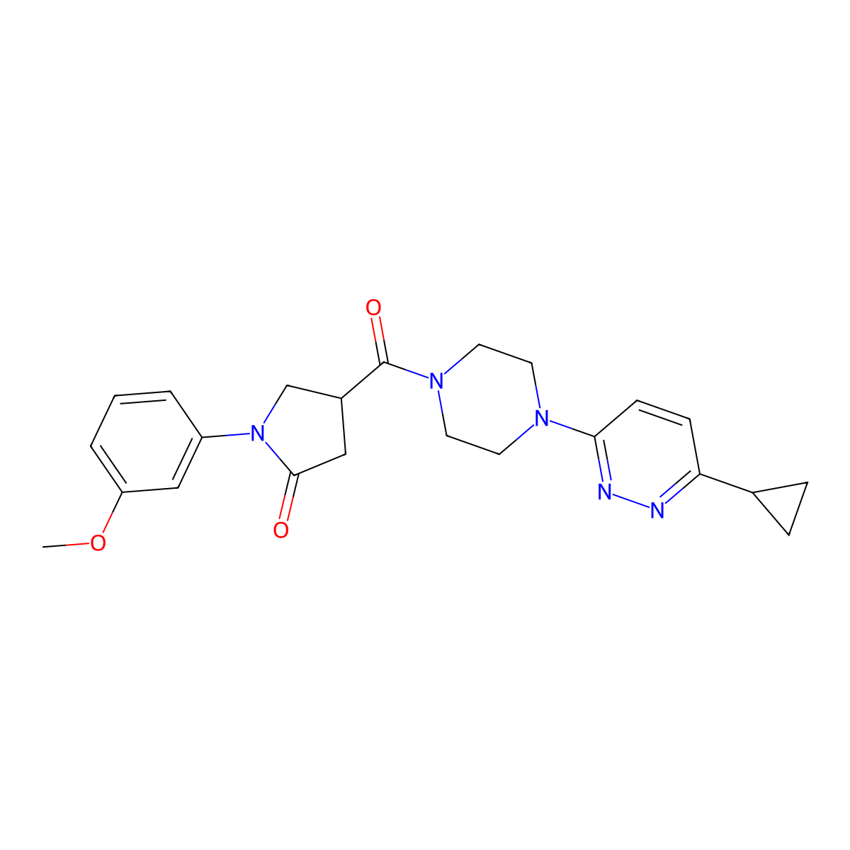 4-[4-(6-Cyclopropylpyridazin-3-yl)piperazine-1-carbonyl]-1-(3-methoxyphenyl)pyrrolidin-2-one molecular structure, CAS 2034427-26-2