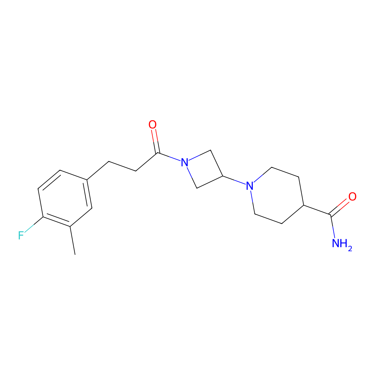 1-(1-(3-(4-Fluoro-3-methylphenyl)propanoyl)azetidin-3-yl)piperidine-4-carboxamide molecular structure, CAS 2034427-28-4
