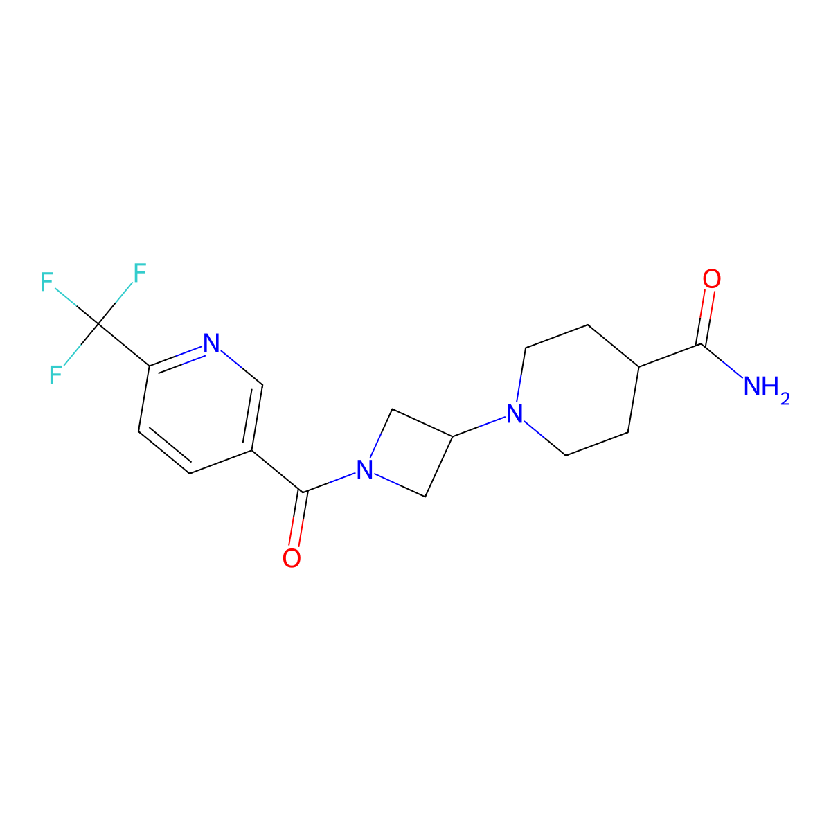 1-(1-(6-(Trifluoromethyl)nicotinoyl)azetidin-3-yl)piperidine-4-carboxamide molecular structure, CAS 2034427-37-5