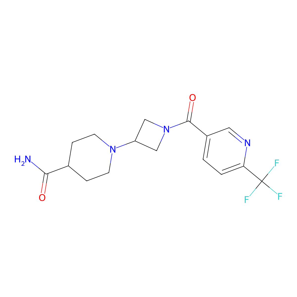 1-(1-(6-(Trifluoromethyl)nicotinoyl)azetidin-3-yl)piperidine-4-carboxamide molecular structure, CAS 2034427-37-5