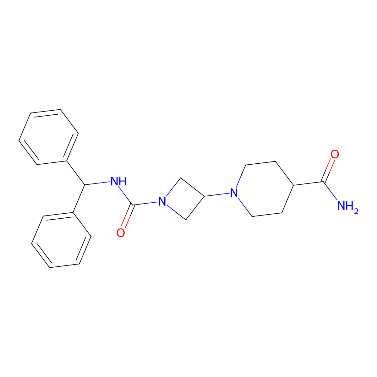 1-(1-(Benzhydrylcarbamoyl)azetidin-3-yl)piperidine-4-carboxamide molecular structure, CAS 2034427-40-0