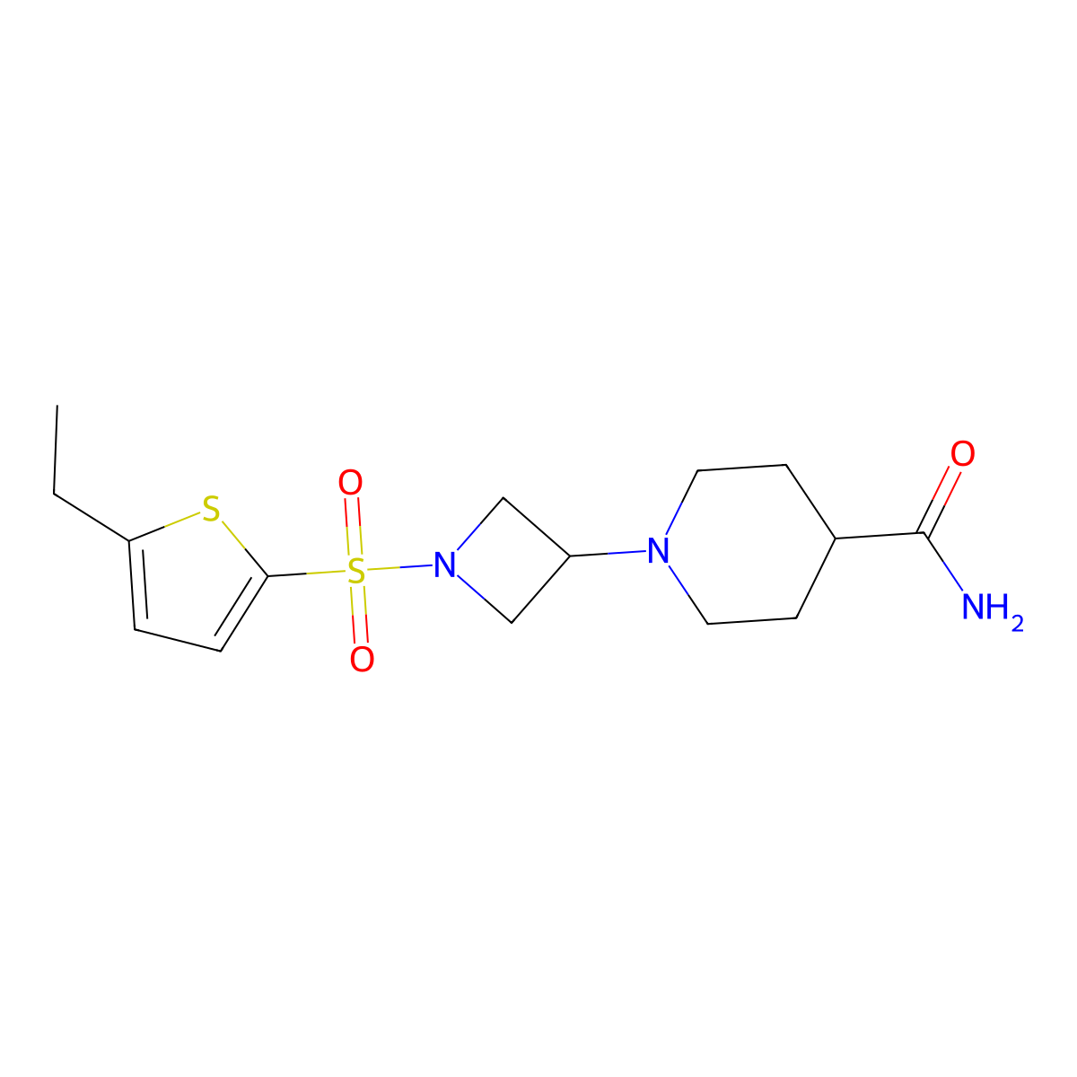 1-(1-((5-Ethylthiophen-2-yl)sulfonyl)azetidin-3-yl)piperidine-4-carboxamide molecular structure, CAS 2034427-45-5