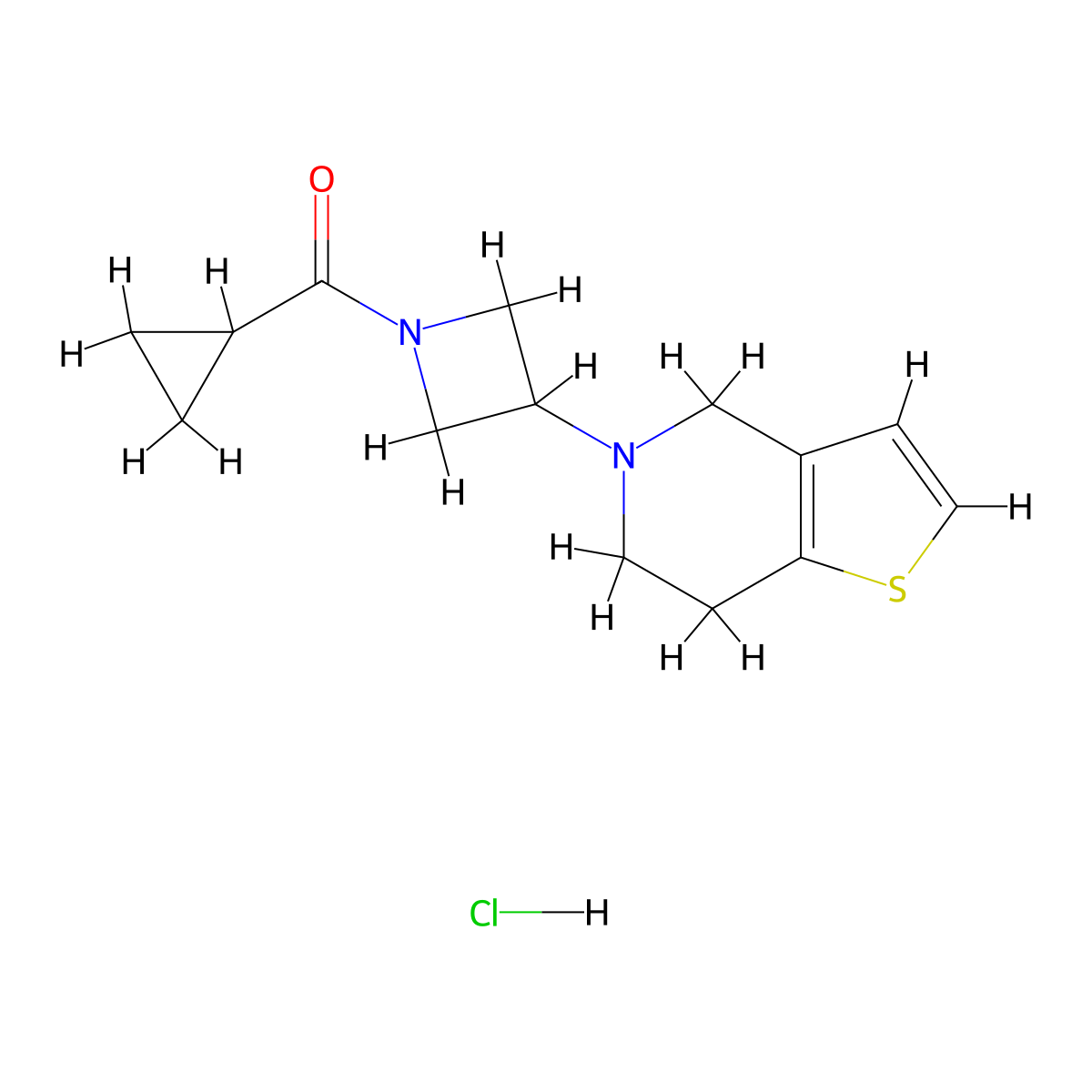 cyclopropyl(3-(6,7-dihydrothieno[3,2-c]pyridin-5(4H)-yl)azetidin-1-yl)methanone hydrochloride molecular structure, CAS 2034427-54-6
