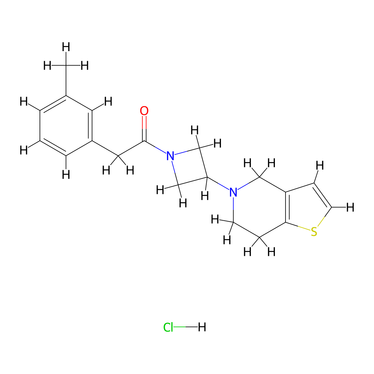 1-(3-(6,7-dihydrothieno[3,2-c]pyridin-5(4H)-yl)azetidin-1-yl)-2-(m-tolyl)ethanone hydrochloride molecular structure, CAS 2034427-63-7