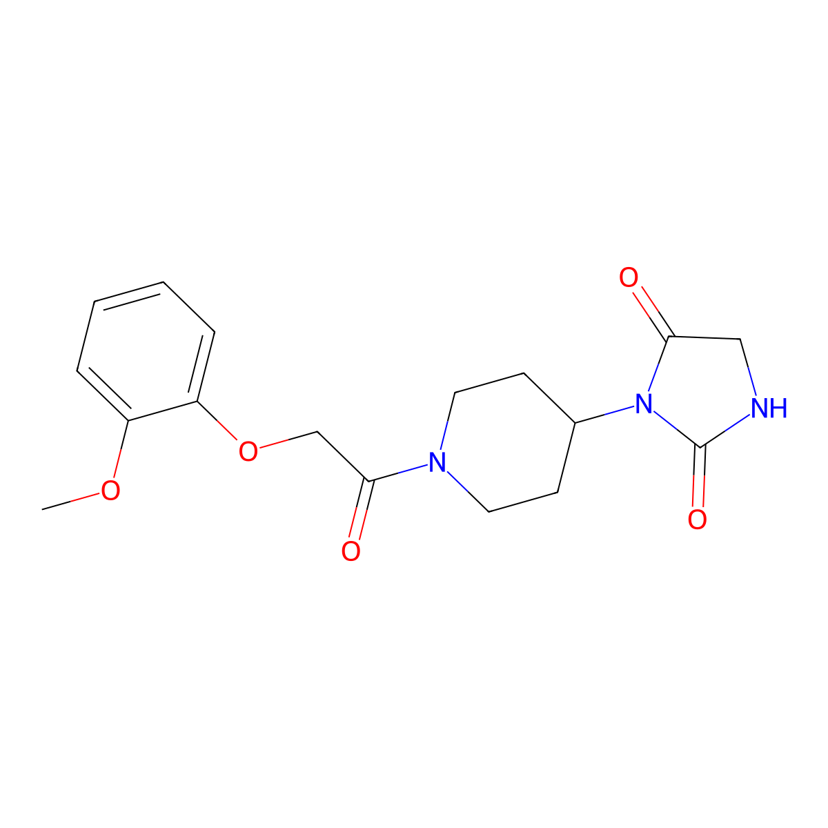 3-{1-[2-(2-Methoxyphenoxy)acetyl]piperidin-4-yl}imidazolidine-2,4-dione molecular structure, CAS 2034427-68-2