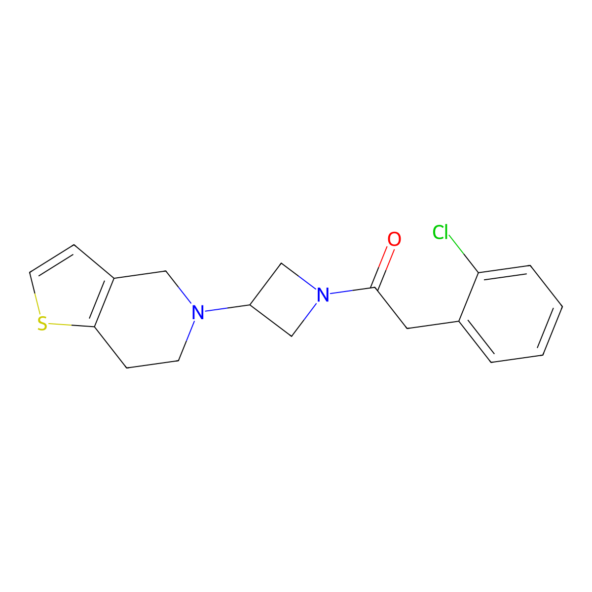 2-(2-chlorophenyl)-1-(3-(6,7-dihydrothieno[3,2-c]pyridin-5(4H)-yl)azetidin-1-yl)ethanone molecular structure, CAS 2034427-70-6
