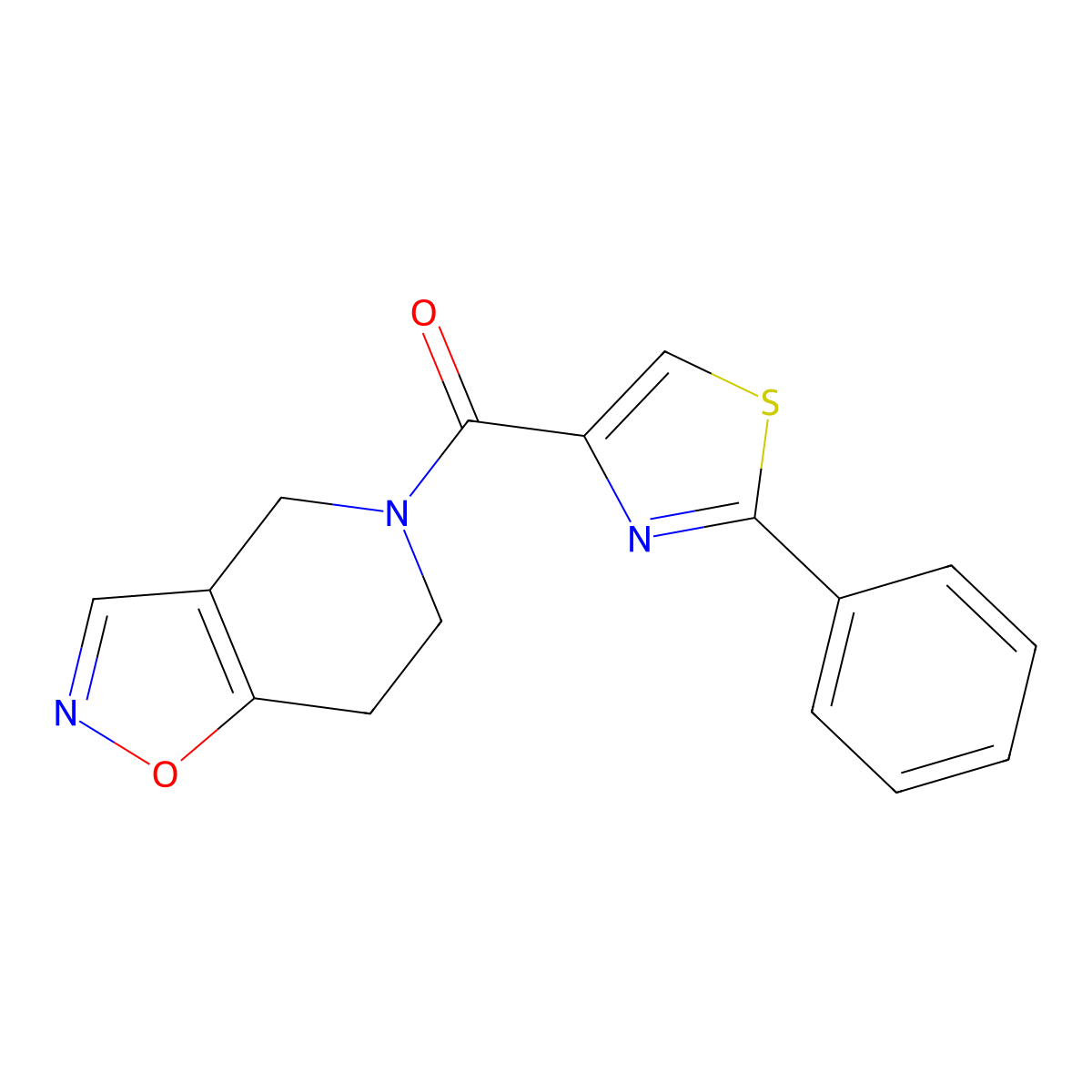 (6,7-dihydroisoxazolo[4,5-c]pyridin-5(4H)-yl)(2-phenylthiazol-4-yl)methanone molecular structure, CAS 2034427-79-5