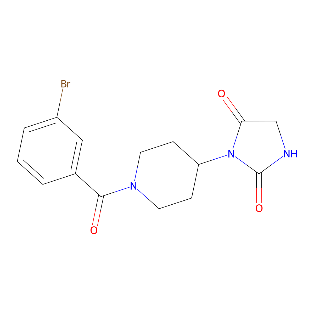 3-[1-(3-Bromobenzoyl)piperidin-4-yl]imidazolidine-2,4-dione molecular structure, CAS 2034427-81-9