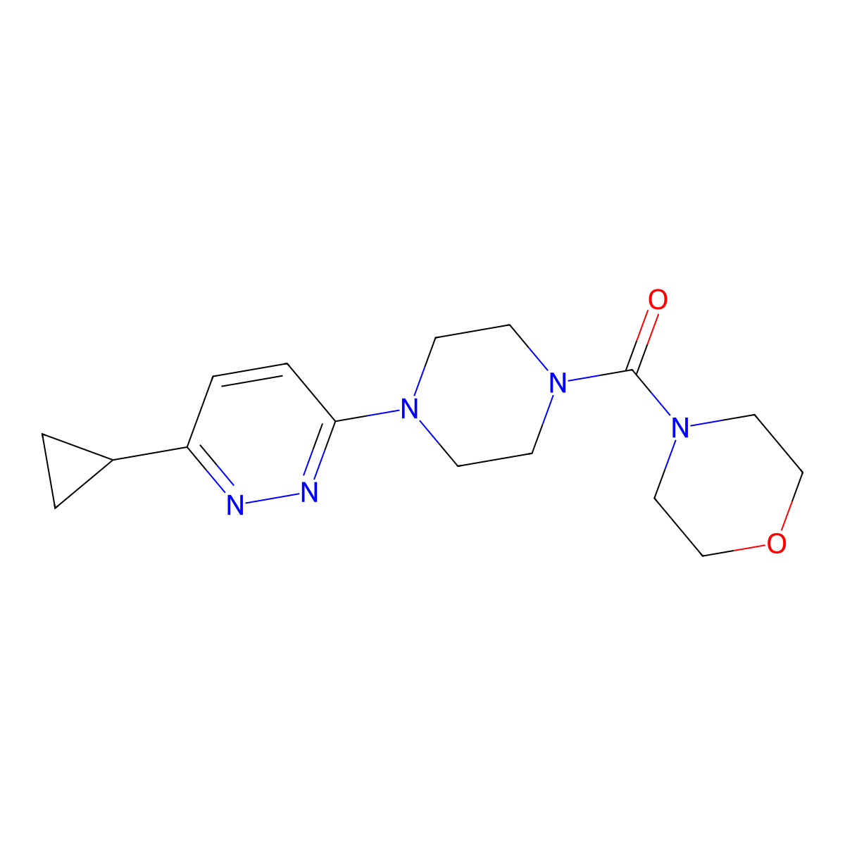 (4-(6-Cyclopropylpyridazin-3-yl)piperazin-1-yl)(morpholino)methanone molecular structure, CAS 2034427-83-1