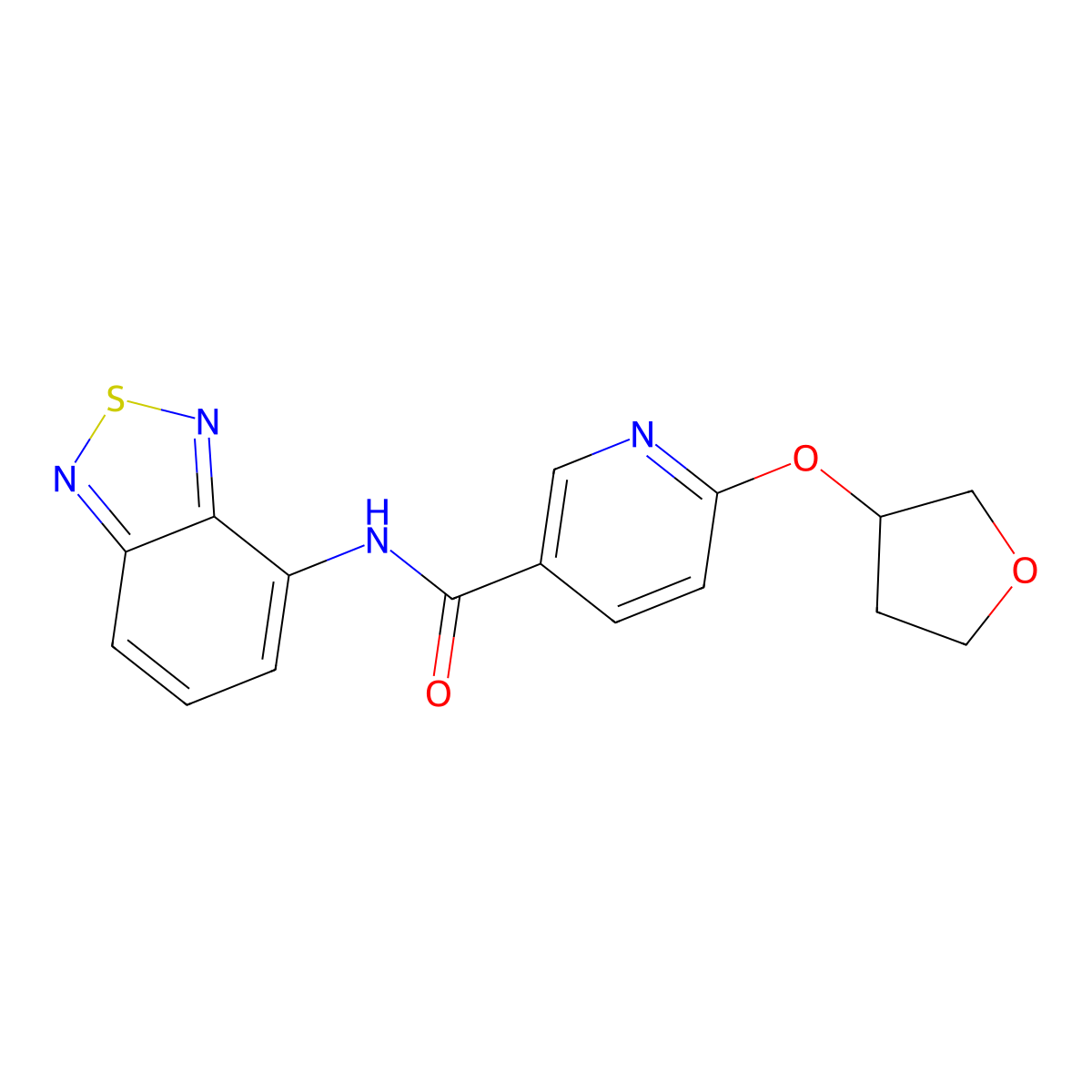 N-(benzo[c][1,2,5]thiadiazol-4-yl)-6-((tetrahydrofuran-3-yl)oxy)nicotinamide molecular structure, CAS 2034427-98-8