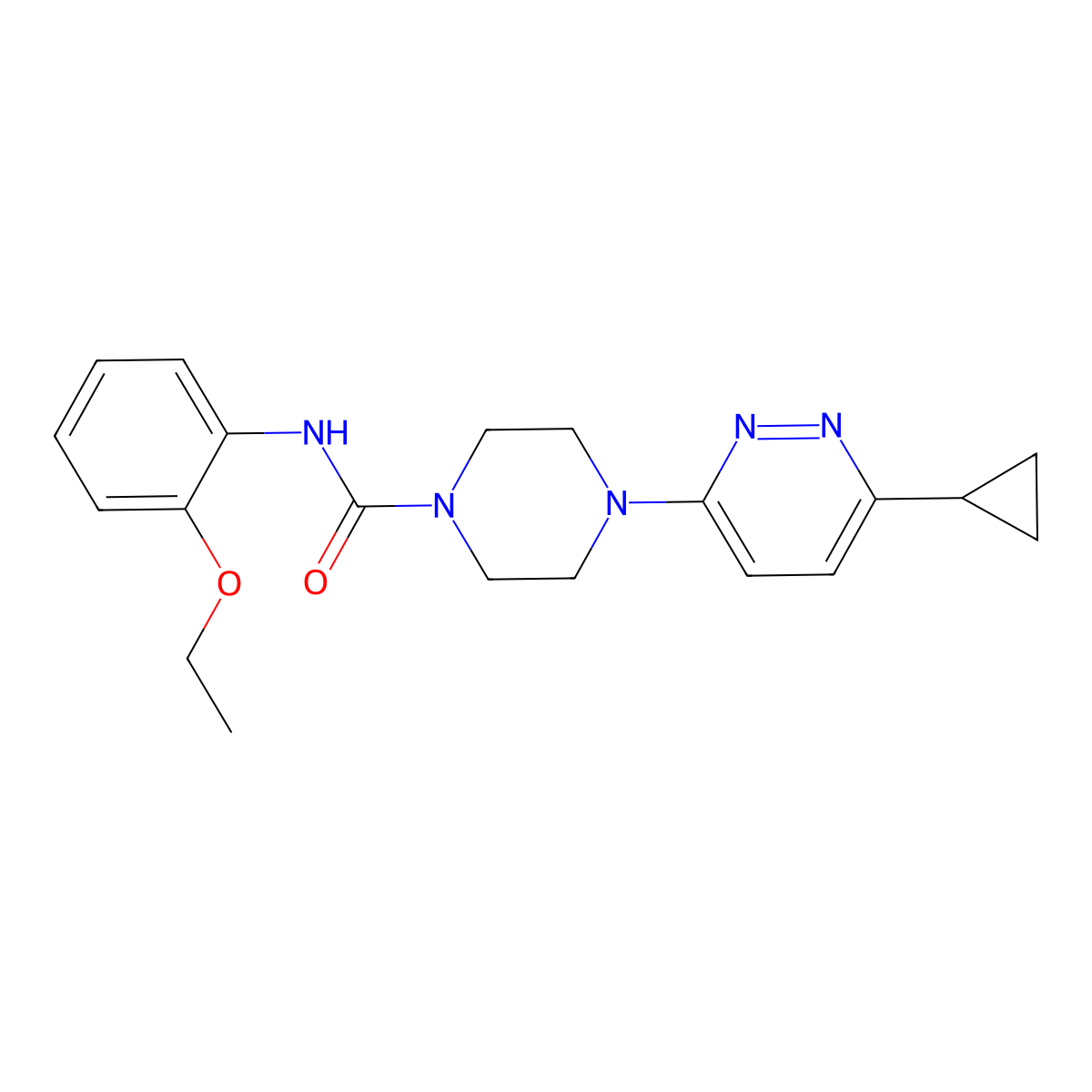 4-(6-cyclopropylpyridazin-3-yl)-N-(2-ethoxyphenyl)piperazine-1-carboxamide molecular structure, CAS 2034428-36-7