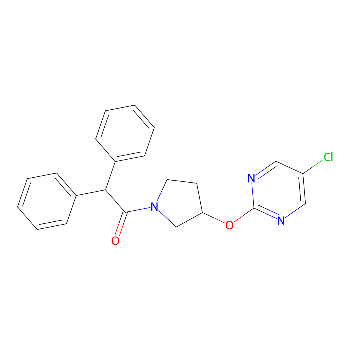 1-(3-((5-Chloropyrimidin-2-yl)oxy)pyrrolidin-1-yl)-2,2-diphenylethanone molecular structure, CAS 2034428-41-4