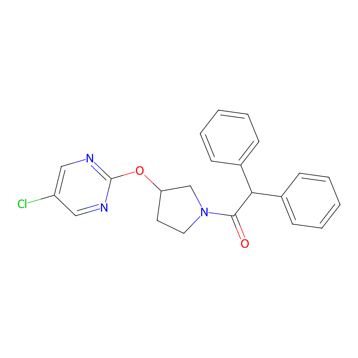 1-(3-((5-Chloropyrimidin-2-yl)oxy)pyrrolidin-1-yl)-2,2-diphenylethanone molecular structure, CAS 2034428-41-4